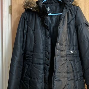 Weather Tamer Puffer jacket with faux fur hood womens